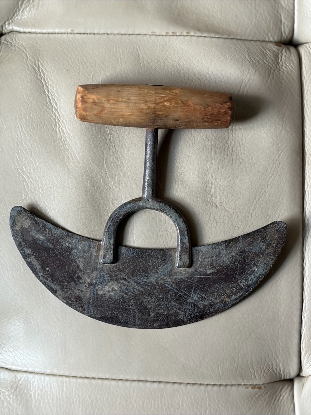 Rustic Black and Brown Mezzaluna Herb Chopper by